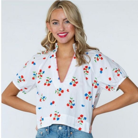 Olivia James‎ Elizabeth Top, Hampton Floral Multi Size Medium - Picture 1 of 8